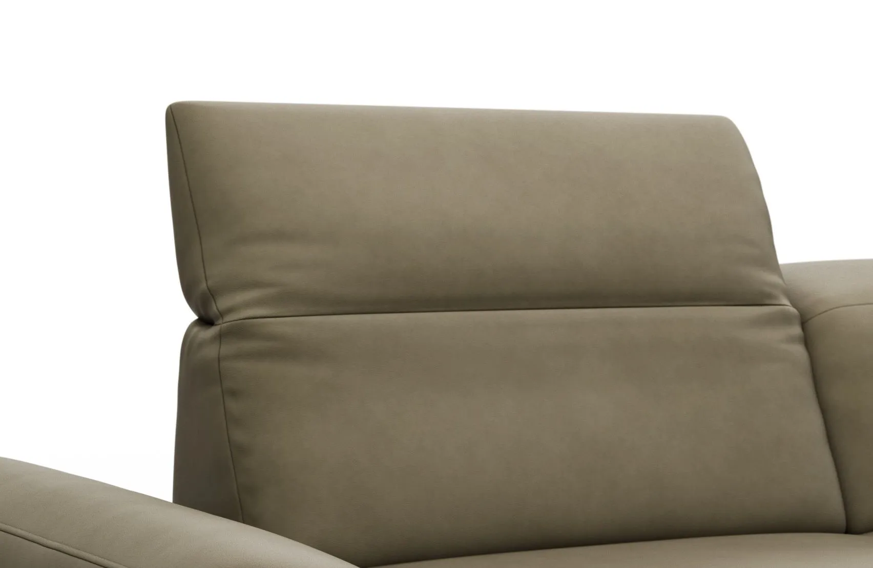 Detailbild der manuellen Kopfteilverstellung Sofa Elena